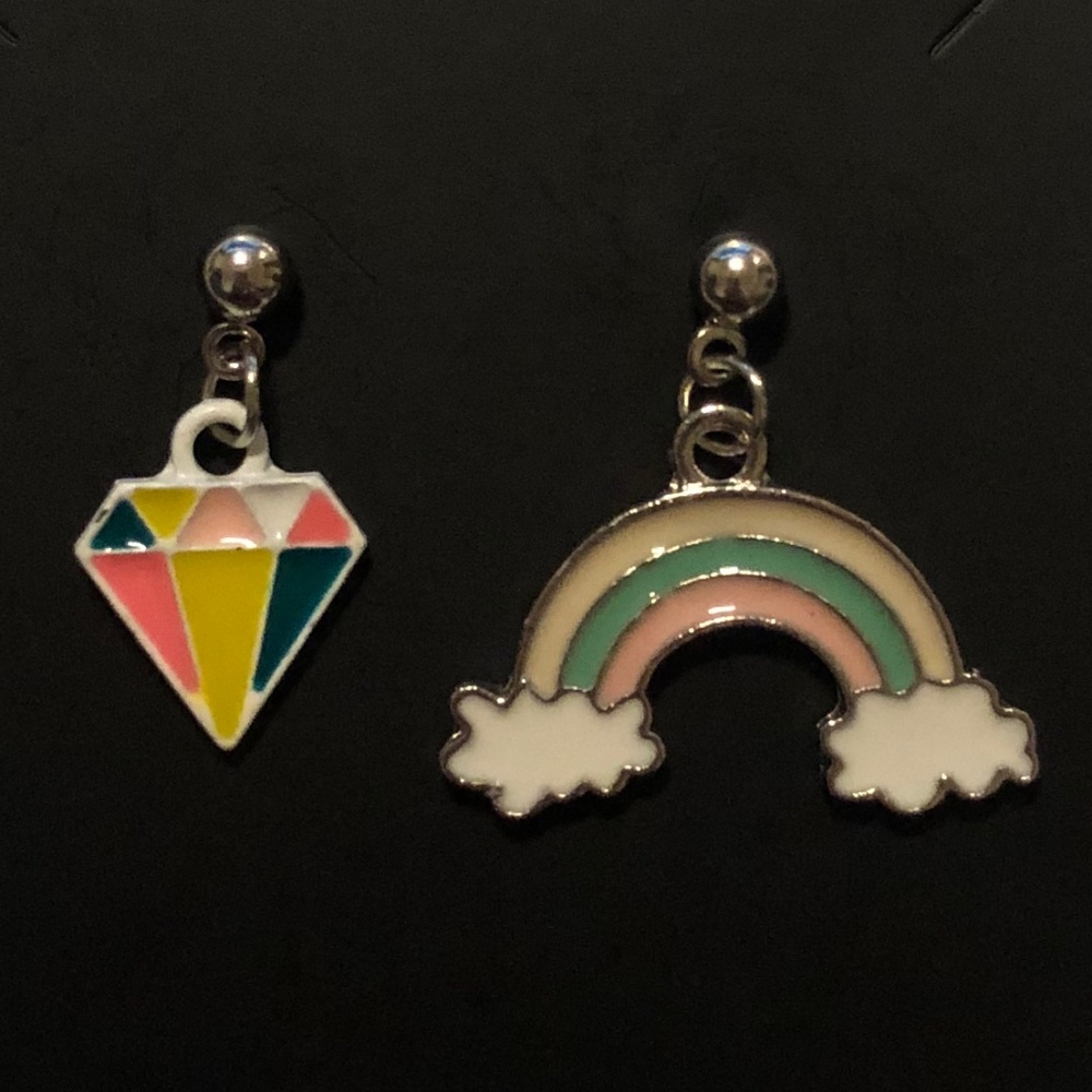 🍭 3/$15 Enamel Colorful Mismatch Dangle Earrings